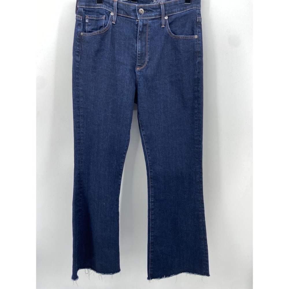 AG Jeans Womens 30 Blue Farrah Boot Crop High Rise Raw Hem Stretch Denim Slim